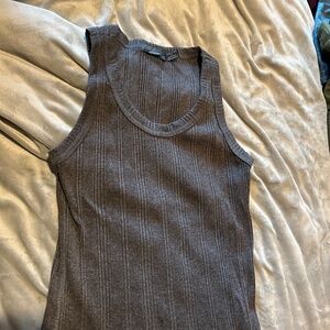 Grey Ribbed Prana Tank Top | Women's Extra Small